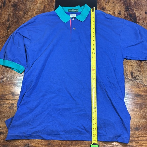 Vibrant Blue and Green Polo Shirt Relaxed Fit - Picture 3 of 6